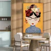 MuchoWow® - Leinwandbilder - Frau - Blumen - Gelb - Kunst, Produktbild-Vorschau 5