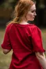 Kurzarm-Rüschenbluse Bordeaux "Bea" L Produktbild-Vorschau 4