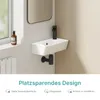 EMKE Umywalka ścienna ceramiczna prostokątna 400x225mm Podgląd zdjęcia produktu 4