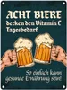 Bier Metallschild mit Spruch: Acht Biere decken den Vitamin Produktbild-Vorschau 1