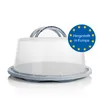 BigDean Kuchen Transportbox Rund in Pastell Grau – mit Produktbild-Vorschau 7
