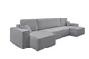 A grey sectional sofa with a chaise lounge on each side, shown from a three-quarter angle against a white background. Produktbild-Vorschau