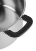 A close-up shot of the handle of a stainless steel pot. Produktbild-Vorschau