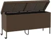vidaXL Gartentruhe mit Rollen Braun 160x55x75 cm Poly Produktbild-Vorschau 3