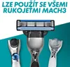 Close-up of Gillette Mach 3 razor heads and handles against a teal and white background. Náhled obrázku produktu