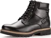 A black leather boot on a white background. Produktbild-Vorschau