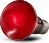 A close-up studio shot of a red incandescent light bulb against a white background. Anteprima dell’immagine prodotto