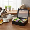 Pudełko na herbatę Relaxdays, 12 przegródek, bambus, do Podgląd zdjęcia produktu 2