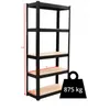 Kovový regál P9030, 180x90x30, nosnost 875 kg, černý Náhled obrázku produktu 10
