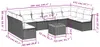 vidaXL 11-tlg. Garten-Sofagarnitur mit Kissen Schwarz Poly Produktbild-Vorschau 8