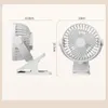 Product dimensions shown for a white clip-on fan. Produktbild-Vorschau
