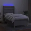 vidaXL Boxspringbett mit Matratze & LED Hellgrau 90x200 cm Produktbild-Vorschau 3