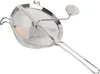 A stainless steel sieve with a wooden handle and a crank mechanism. Produktbild-Vorschau