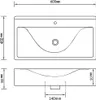 Technical drawing of a sink with dimensions. Náhľad obrázku produktu