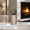 Kaminbesteck Set Leder Altweiß - Kaminwerkzeug Schwarz - Produktbild-Vorschau 7