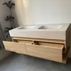 A double sink vanity with drawers, mounted on a wall. Anteprima dell’immagine prodotto
