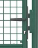 A close-up view of a green metal gate with a dark gray handle and a keyhole. Produktbild-Vorschau