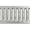 A close-up, straight-on view of a metal drainage channel with a series of oval-shaped openings. Anteprima dell’immagine prodotto