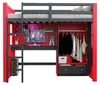 Hoogslaper 90x200 cm, rood-zwart, van hout, met Productafbeelding-voorbeeld 8