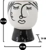 Mauro Ferretti Vase Pot Visage Ø 14x18,2 cm blanc noir Voir les images du produit 7