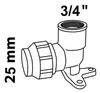 KIRCHHOFF Wandscheibe, Messing 25 mm x 3/4"IG, für HDPE Produktbild-Vorschau 2