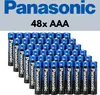 A pyramid-like stack of Panasonic AAA batteries against a light gray and white background. Produktbild-Vorschau