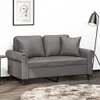 The Living Store 2-Sitzer-Sofa mit Zierkissen Grau 120 cm Produktbild-Vorschau 2