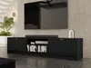 A modern living room with a large TV mounted on the wall above a black TV stand. Náhľad obrázku produktu