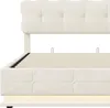 ProximaX Polsterbett 140x190 cm aus Samt in Beige mit LED & Produktbild-Vorschau 9
