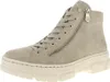 A single beige high-top boot with laces and a side zipper, presented against a white background. Podgląd zdjęcia produktu
