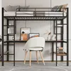 Łóżko piętrowe Merax loft 90x200 cm, z biurkiem, 5 małych Podgląd zdjęcia produktu 2