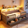 Flieks Kinderbett 90x200cm mit 2 Schubladen, Holzbett Produktbild-Vorschau 4