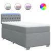 vidaXL Boxspringbett mit Matratze Hellgrau 100x200 cm Stoff Produktbild-Vorschau 1