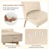 Close-up images of a beige velvet chair, highlighting its fabric and cushion thickness, along with a hand pressing into a sponge. Náhľad obrázku produktu