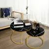 Couchtisch Rund ,Satztisch 2er Set,Schwarz Marmor Produktbild-Vorschau 3