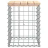 A gabion bench with a wooden top, shown from the front against a white background. Produktbild-Vorschau