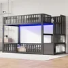 MODFU Doppelbett 90x200 Stockbett mit Sicherheitsgeländer Produktbild-Vorschau 4