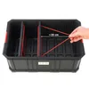 A hand is shown measuring the width of a compartment within a modular tool box system. Náhled obrázku produktu