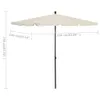 vidaXL Parasol avec mât 210x140 cm Sable Voir les images du produit 5