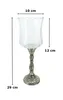 Glas Windlicht auf Metall Standfuß silber schwarz 10 x 29cm Produktbild-Vorschau 4