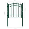 vidaXL Brama ogrodzeniowa z kolcami stalowymi 100x100 cm Podgląd zdjęcia produktu 6