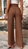 ASKSA Damen Hose Hohe Taille Weitem Bein Einfarbig Produktbild-Vorschau 5