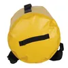 Gelbe Materialtasche Gear Bag von singing rock; rund mit schwarzem Tragegurt. Anteprima dell’immagine prodotto
