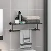 vidaXL Držiak na uteráky čierny 61 x 23 x 17 cm nerezová Náhľad obrázku produktu 3