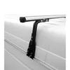A close-up view of a roof rack foot attached to the roof of a white vehicle. Podgląd zdjęcia produktu