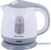 A white and gray electric kettle with a clear water level indicator is shown on a white background. Produktbild-Vorschau