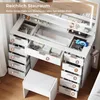 Mondeer Schminktisch mit Hocker, 3-Stufen LED-Spiegel, 11 Produktbild-Vorschau 9