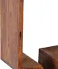 A close-up view of a wooden shelf, showing the texture and a hanging mechanism. Produktbild-Vorschau