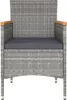 vidaXL 4-tlg. Gartenstuhl und Hocker Set Poly Rattan Grau Produktbild-Vorschau 4