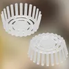 Two white plastic fermentation weights for canning jars are shown against a gradient background. Produktbild-Vorschau